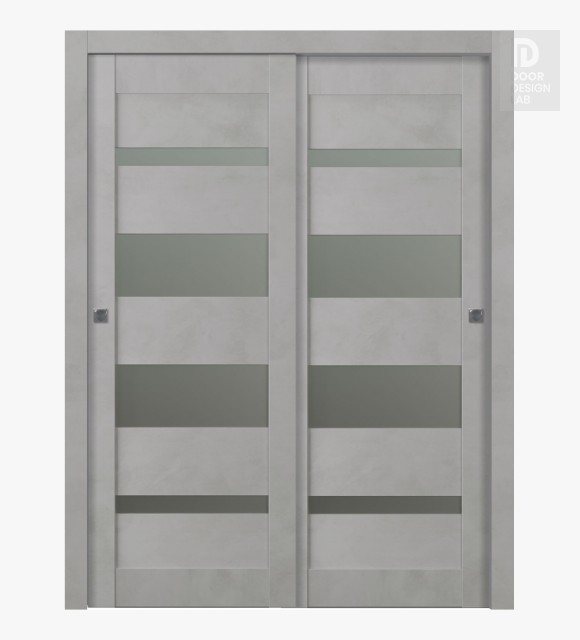 Avon 07-01 Vetro Light Urban Modern Interior Bypass Doors by Belldinni