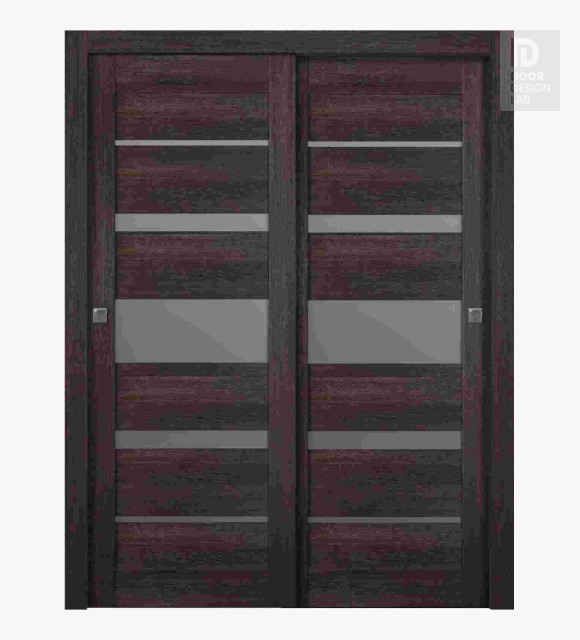 Avon 07-03 Vetro Veralinga Oak Modern Interior Bypass Doors by Belldinni