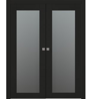 Avon 207 Vetro Black Matte Double pocket doors