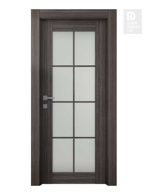 Palladio 8 Lite Vetro Gray Oak Modern Interior Door by Belldinni