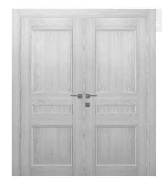 Oxford Uno 07 2R Ribeira Ash Modern Interior Double Swing Doors by Belldinni