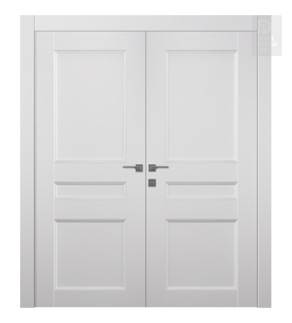 Oxford Uno 07 2R Snow White Modern Interior Double Swing Doors by Belldinni