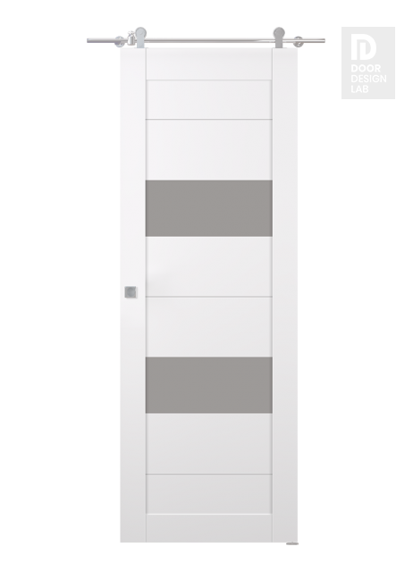 Berta Vetro Snow White Modern Interior Barn Door by Belldinni