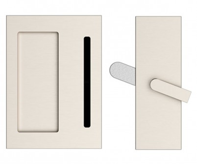 EMTEK BARN PRIVACY LOCK WITH FLUSH PULL PRIVACY SATIN NICKEL (US15) 222202