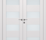 Avon 07-08 Vetro Snow White Modern Interior Double Swing Doors by Belldinni