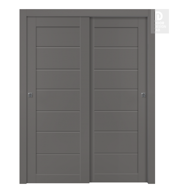 Alda Gray Matte Modern Interior Bypass Doors by Belldinni
