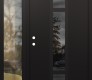 Modern Steel Front Door DIAMOND A9 48" X 80" BLACK/BLACK MIRRORED GLASS PANEL BLACK RHI WITH SIDELITE CLEAR GLASS