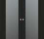 Avon 207 Vetro Black Matte Modern Interior Double Pocket Doors by Belldinni