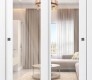 Palladio 207 Clear Vetro Bianco Noble Modern Interior Bypass Doors by Belldinni