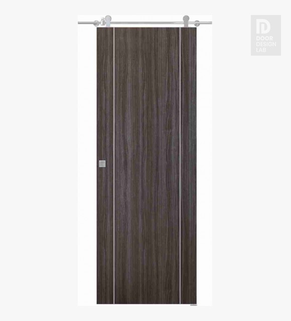 Palladio 2U Gray Oak Modern Interior Barn Door by Belldinni
