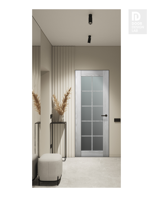 Avon 10 Lite Vetro Ribeira Ash Modern Interior Frameless Door by Belldinni
