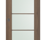 Avon 5 Lite Vetro Pecan Nutwood Modern Interior Barn Door by Belldinni