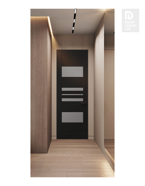 Romi Vetro Black Matte Modern Interior Frameless Door by Belldinni