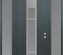 Modern Steel Front Door DIAMOND A9 60" X 96" ANTHRACITE/ANTHRACITE FROSTED GLASS PANEL STAINLESS STEEL LHI WITH 2 SIDELITES AND TRANSOM FROSTED GLASS