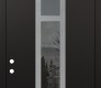 DIAMOND A9 36" X 96" BLACK/BLACK MIRRORED GLASS PANEL STAINLESS STEEL LHI WITH TRANSOM FROSTED GLASS