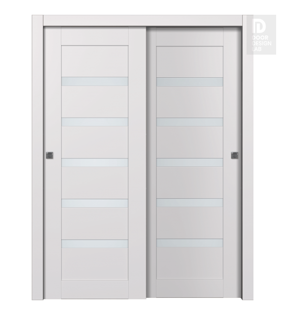 Avon 07-04 Vetro Snow White Modern Interior Bypass Doors by Belldinni