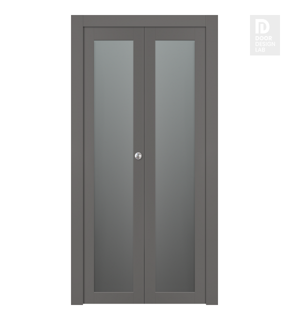 Avon 207 Vetro Gray Matte Modern Interior Bifold Doors by Belldinni