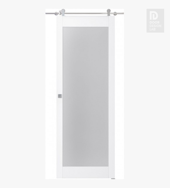 Palladio 207 Vetro Bianco Noble Modern Interior Barn Door by Belldinni