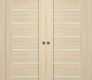 Avon 07-02 Vetro Loire Ash Modern Interior Double Pocket Doors by Belldinni