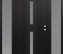Modern Steel Front Door DIAMOND A6 68" X 80" BLACK/WHITE FROSTED GLASS PANEL BLACK LHI WITH 2 SIDELITES FROSTED GLASS