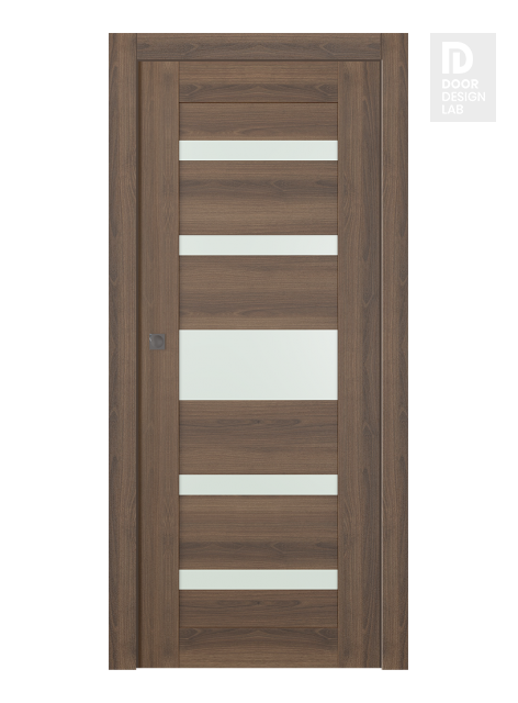 Avon 07-05 Vetro Pecan Nutwood Modern Interior Pocket Door by Belldinni