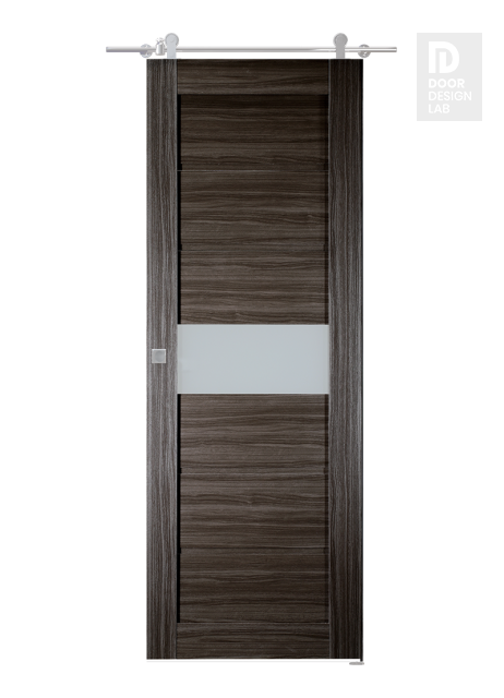 Edna Vetro Gray Oak Modern Interior Barn Door by Belldinni