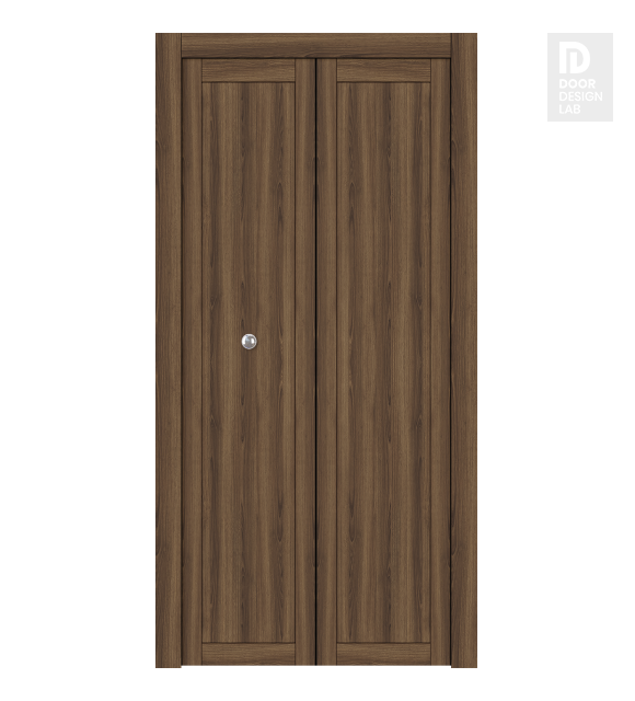 Shaker 1 Panel Pecan Nutwood Modern Interior Bifold Doors by Belldinni