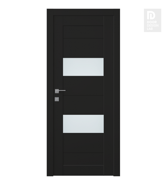 Berta Vetro Black Matte Modern Interior Door by Belldinni