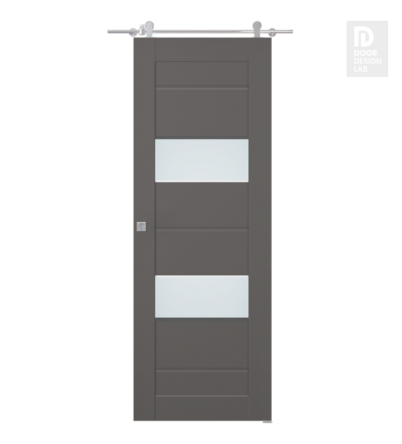 Vita Vetro Gray Matte Modern Interior Barn Door by Belldinni