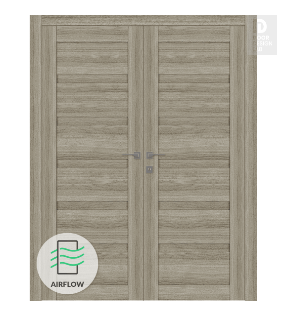 Louver Shambor Modern Interior Double Swing Doors by Belldinni