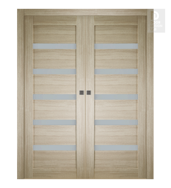 Leora Vetro Shambor Modern Interior Double Pocket Doors by Belldinni