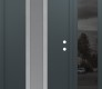 Modern Steel Front Door DIAMOND A1 50" X 80" ANTHRACITE/ANTHRACITE FROSTED GLASS PANEL STAINLESS STEEL LHI WITH SIDELITE MIRRORED GLASS