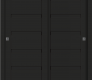 Louver Black Matte Modern Interior Bypass Doors by Belldinni