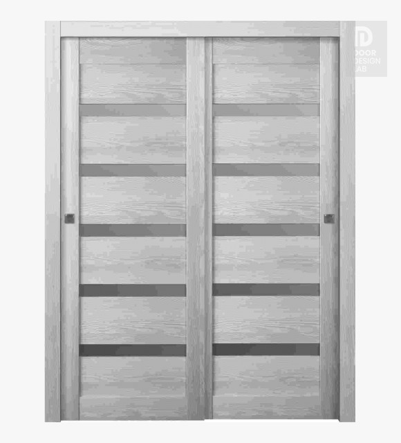 Avon 07-04 Vetro Ribeira Ash Modern Interior Bypass Doors by Belldinni