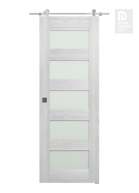Avon 07-07 Vetro Ribeira Ash Modern Interior Barn Door by Belldinni