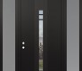 DIAMOND A4 68" X 96" BLACK/BLACK CLEAR GLASS PANEL BLACK LHI WITH 2 SIDELITES AND TRANSOM FROSTED GLASS