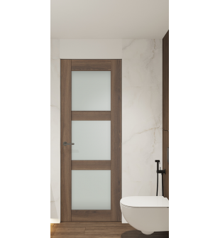 Avon 3 Lite Vetro Pecan Nutwood Frameless