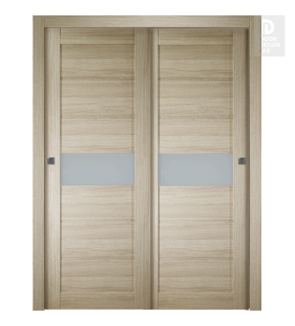 Edna Vetro Shambor Modern Interior Bypass Doors by Belldinni
