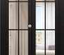 Avon 8 Lite Clear Vetro Black Matte Modern Interior Bifold Doors by Belldinni