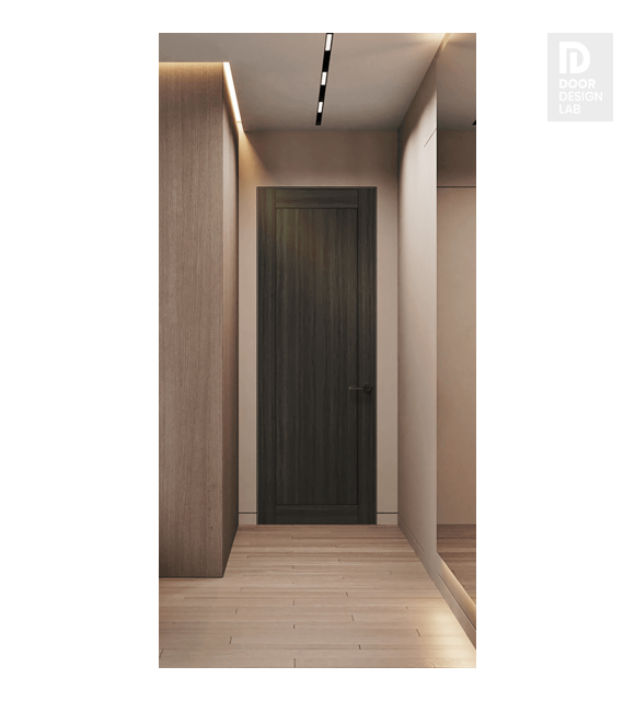 Shaker 1 Panel Gray Oak Modern Interior Frameless Door by Belldinni