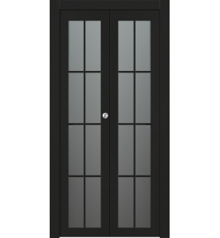 Avon 8 Lite Vetro Black Matte Bi-folding doors