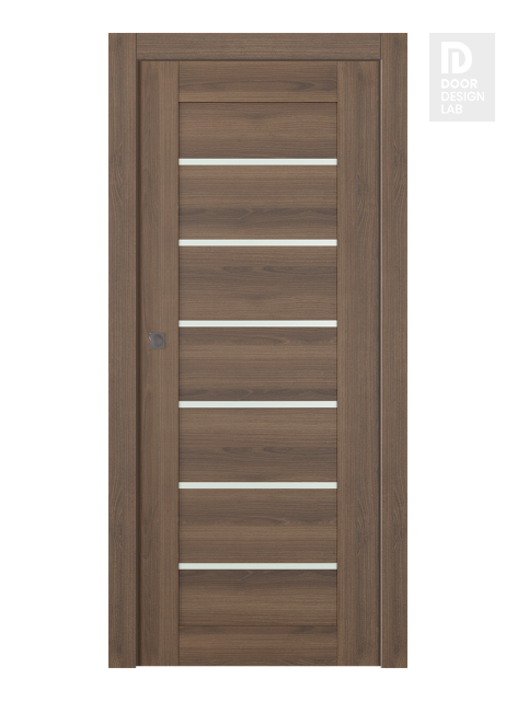 Avon 07-02 Vetro Pecan Nutwood Modern Interior Pocket Door by Belldinni