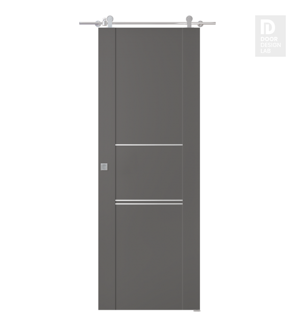 Avon 01 3H Gray Matte Modern Interior Barn Door by Belldinni