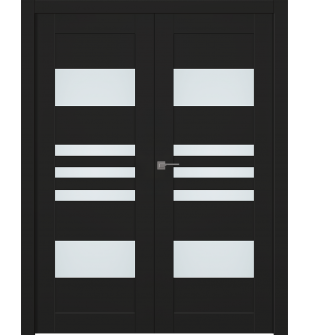 Leti Vetro Black Matte Double doors