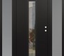 Modern Steel Front Door DIAMOND A1 64" X 80" BLACK/BLACK CLEAR GLASS PANEL BLACK LHI WITH 2 SIDELITES FROSTED GLASS