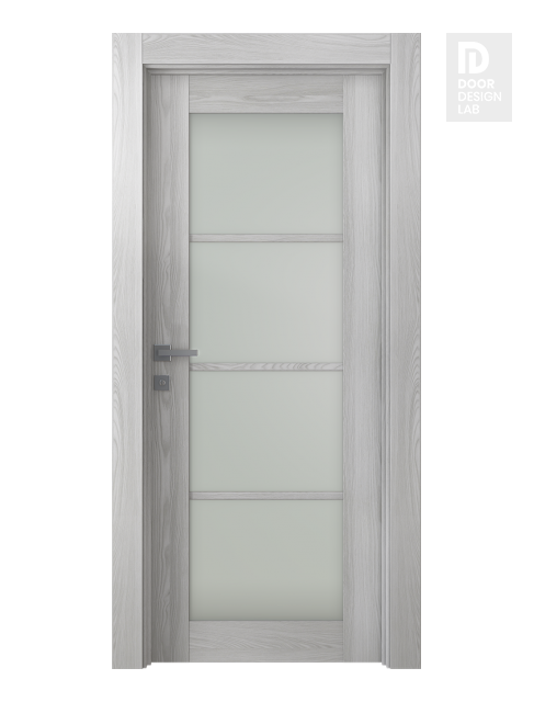 Avon 4 Lite Vetro Ribeira Ash Modern Interior Door by Belldinni