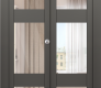 Avon 3 Lite Clear Vetro Gray Matte Modern Interior Bifold Doors by Belldinni