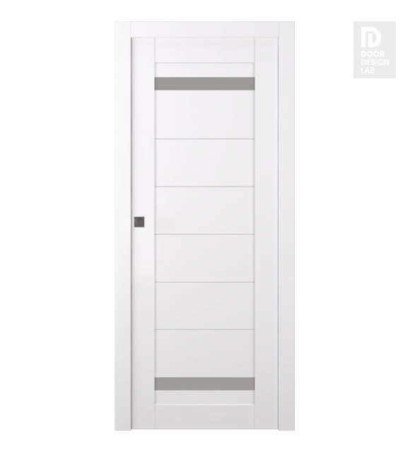 Perla Vetro Snow White Modern Interior Pocket Door by Belldinni