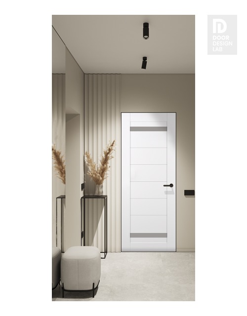 Perla Vetro Snow White Modern Interior Frameless Door by Belldinni