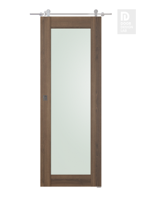 Avon 207 Vetro Pecan Nutwood Modern Interior Barn Door by Belldinni